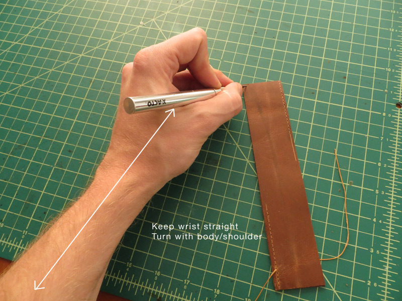 Wrist angle cutting leather curve