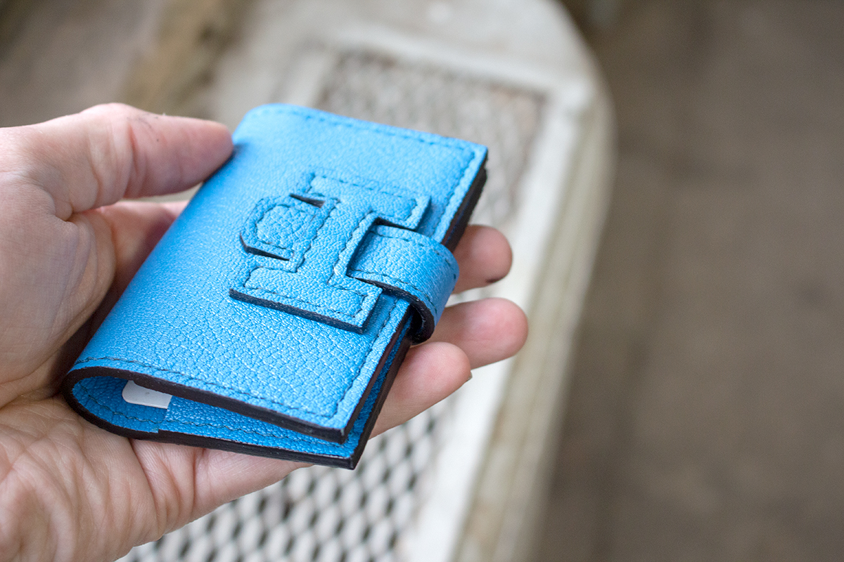 Making a luxury Hermes style leather card holder