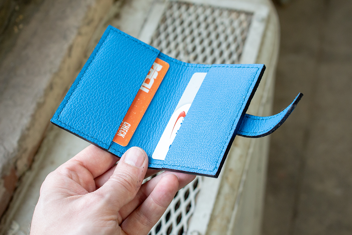 Making a luxury Hermes style leather card holder