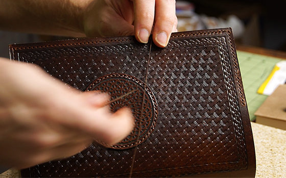 dyed-stamped-tooled-leather-book-cover